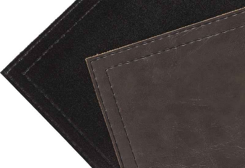 Jovono Waterproof PU Placemats, Faux Leather Dinging Table Mat, Set of 4, Easy to Wipe Off Scrub Vinyl Mat, Heat & Stain Resistant for Office Conference Table, Home Decor G Graphite Grey - Image 4